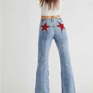 Free People Firecracker Star Flare Jeans